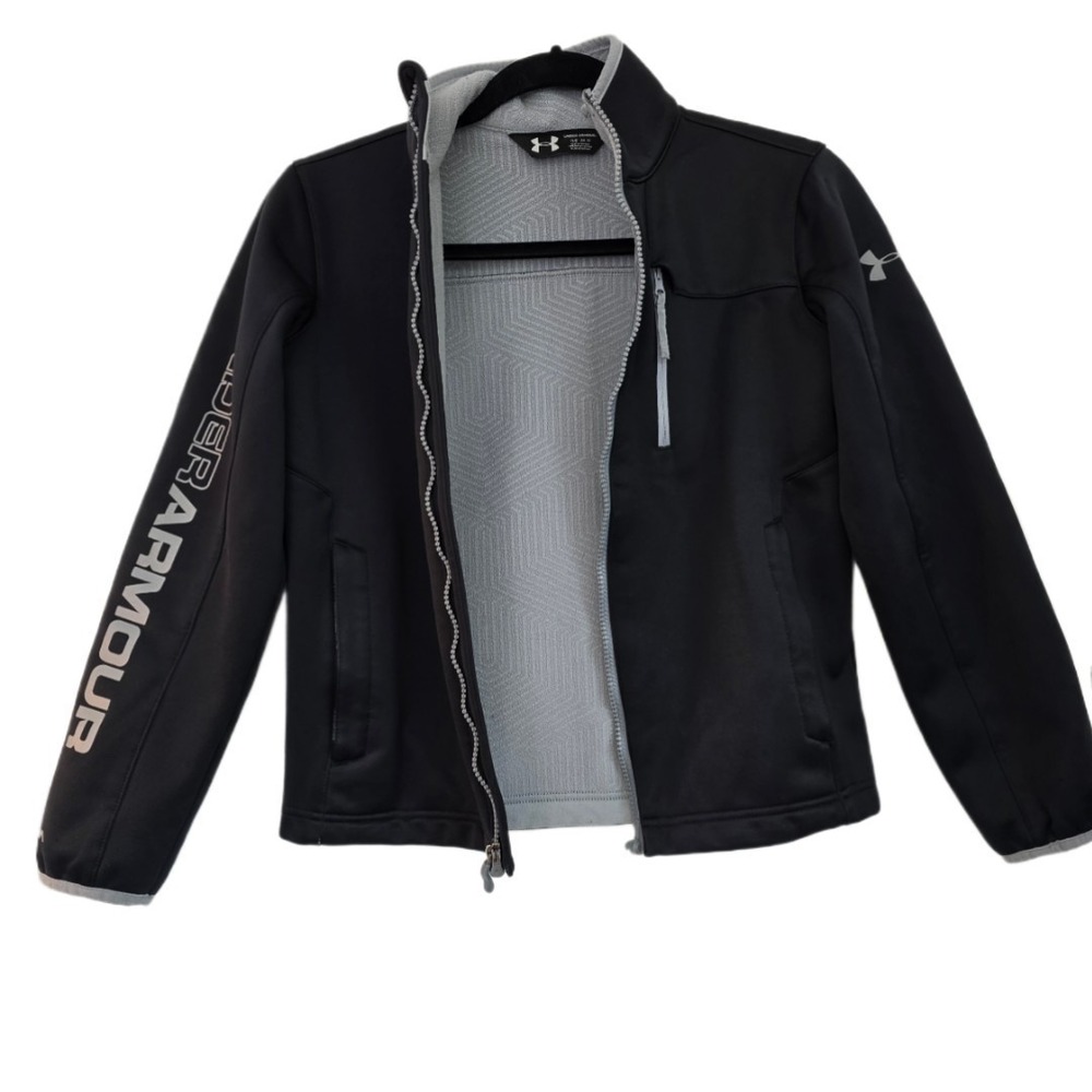 Under Armour Boys ColdGear Infrared Softshell Jacket Black Grey Youth‎ Medium M